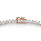 My Store 4 graduated Riviera diamond tennis necklace in rose gold with a secure three-prong setting and safety clasp.