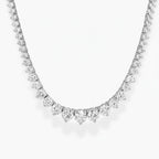 My Store 4 graduated Riviera diamond tennis necklace in white gold with a three-prong setting and brilliant cut stones.