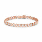 My Store 4 18K rose gold bracelet featuring heart-shaped lab-grown diamonds in secure bezel settings.