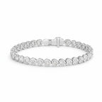 My Store 4 18K solid gold bracelet featuring 3 carat heart-shaped lab-grown diamonds in polished bezel settings.