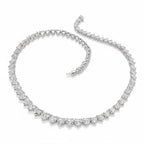 My Store 4 heart-cut diamond eternity tennis necklace in white gold with a continuous row of point-outward stones.