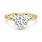 My Store 4 18K solid gold solitaire ring featuring a heart-shaped diamond set on a polished yellow gold band
