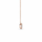 My Store 4 heart-cut diamond pendant with a micro-pave halo in rose gold, shown from a side profile view.