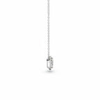 My Store 4 heart-cut diamond pendant necklace with a micro-pave halo, shown from a side profile view on a fine chain.
