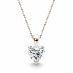 My Store 4 heart-cut diamond solitaire pendant necklace in 18K yellow gold on a delicate cable chain.