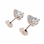 My Store 4 18K solid gold stud earrings featuring heart-shaped lab-grown diamonds in a polished gold setting.