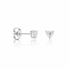 My Store 4 heart-shaped 1 carat lab-grown diamond stud earrings crafted in 18K solid gold on a white background.