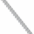 My Store 4 tennis bracelet featuring a continuous line of heart-cut white diamonds in solid gold heart-shaped baskets.