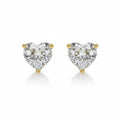 My Store 4 18K solid gold stud earrings featuring 2 carat heart-shaped lab-grown diamonds with a polished finish.