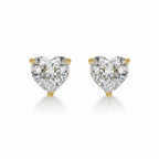 My Store 4 18K solid gold stud earrings featuring 2 carat heart-shaped lab-grown diamonds with a polished finish.