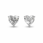 My Store 4 18K solid gold stud earrings featuring 2-carat heart-shaped lab-grown diamonds with brilliant sparkle.