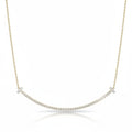 My Store 4 large smile diamond necklace in 18K yellow gold with pavé-set diamonds and T-bar end accents.