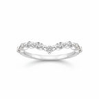 My Store 4 18K solid gold marquise lab-grown diamond chevron ring with a polished finish and elegant V-shaped design.
