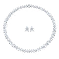 My Store 4 floral cluster necklace and matching stud earrings featuring marquise-cut diamonds in a botanical design.