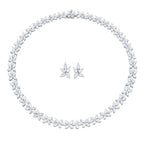 My Store 4 floral cluster necklace and matching stud earrings featuring marquise-cut diamonds in a botanical design.