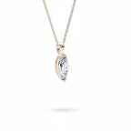 My Store 4 marquise diamond solitaire pendant in 18K yellow gold with protective V-prongs on a fine cable chain