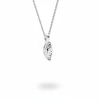 My Store 4 marquise-cut diamond solitaire pendant on a fine white gold cable chain with protective chevron V-prongs.