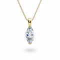 My Store 4 marquise-cut diamond solitaire pendant necklace in 18K yellow gold with protective dual V-prong settings.