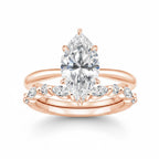 My Store 4 18K solid gold marquise lab-grown diamond ring set featuring a brilliant center stone and side accents.