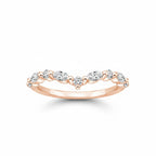 My Store 4 18K solid gold marquise lab diamond ring set featuring a delicate V-shaped band with sparkling stones.