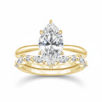 My Store 4 18K solid gold Antoinette ring set featuring a marquise-cut lab-grown diamond and diamond-accented band.