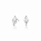 My Store 4 18K solid gold stud earrings featuring 0.7 carat marquise-cut lab-grown diamonds with brilliant sparkle.