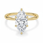 My Store 4 18K solid gold solitaire ring featuring a marquise-cut lab-grown diamond on a polished gold band.
