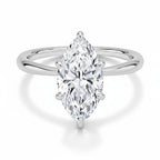 My Store 4 18K solid gold solitaire ring featuring a marquise-cut lab-grown diamond on a polished band