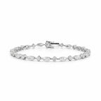 My Store 4 tennis bracelet featuring alternating marquise and round cut diamonds in a polished white gold setting.