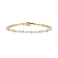 My Store 4 marquise and round diamond tennis bracelet in yellow gold with a secure box clasp.