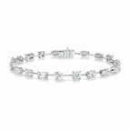 My Store 4 tennis bracelet featuring mixed fancy cut diamonds including pear, emerald, princess, and oval shapes.