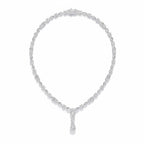 My Store 4 statement necklace featuring round, marquise, and heart-cut diamonds with a pear-shaped drop pendant.