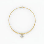 My Store 4 oval bezel diamond choker necklace in 18K yellow gold with a structured torque collar design.