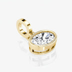 My Store 4 oval diamond pendant in a polished 18K yellow gold bezel setting with a modern integrated bail