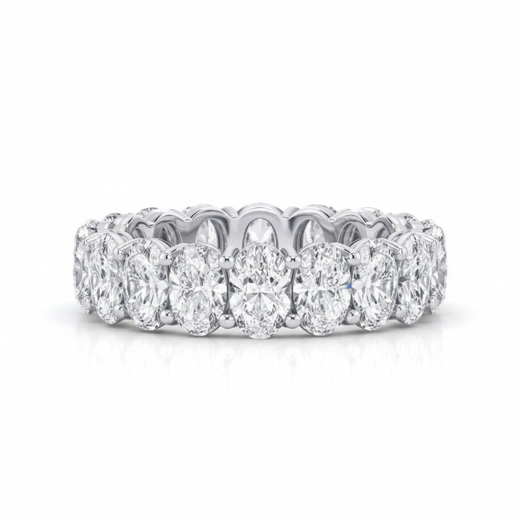 My Store 4 oval-cut diamond eternity wedding band in white gold with shared-prong setting