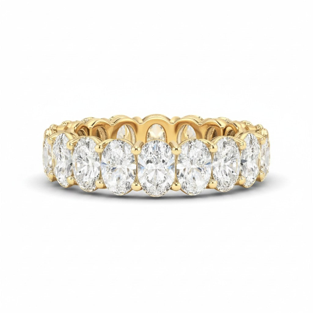 My Store 4 oval-cut diamond eternity wedding band in 18K yellow gold with shared-prong setting