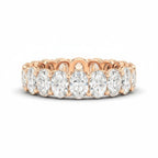 My Store 4 rose gold eternity wedding band featuring a continuous row of shared-prong oval-cut diamonds.