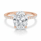 My Store 4 oval lab-grown diamond engagement ring with a hidden halo and pave band in 18K white gold