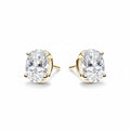 My Store 4 18K solid gold stud earrings featuring 2 carat oval-cut lab-grown diamonds in a classic four-prong setting.