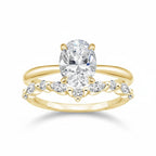My Store 4 18K solid gold Antoinette ring set featuring an oval-cut lab-grown diamond and marquise accent stones.