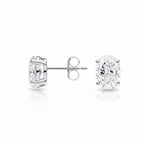 My Store 4 18K solid gold stud earrings featuring 2 carat oval cut lab-grown diamonds with a brilliant sparkle
