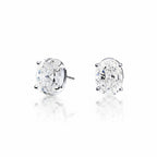 My Store 4 18K solid gold stud earrings featuring 2 carat oval cut lab-grown diamonds with brilliant sparkle.