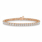 My Store 4 18K solid gold tennis bracelet featuring 8 carats of oval lab-grown diamonds in a continuous setting.