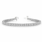 My Store 4 18K solid gold tennis bracelet featuring 8 carats of oval lab-grown diamonds in a continuous row.