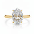 My Store 4 oval cut solitaire engagement ring with a brilliant center stone on a polished yellow gold band