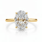 My Store 4 oval cut solitaire engagement ring with a brilliant center stone on a polished yellow gold band