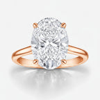 My Store 4 oval cut solitaire engagement ring with a brilliant center stone on a polished rose gold band.
