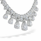 My Store 4 Vivienne pear cut diamond fringe tennis necklace in white gold with cascading drop stones.