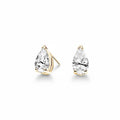 My Store 4 18K solid gold stud earrings featuring 2 carat pear-cut lab-grown diamonds with a polished finish.