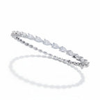 My Store 4 pear cut diamond tennis bracelet in white gold with a secure box clasp and dual safety catches.